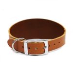 Ancol Heritage Whippet and Greyhound Leather Buckle Dog Collar Tan 34-43cm