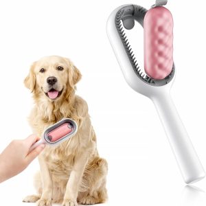 Wet/Dry Grooming Brush: Tackle Shedding with Ease!