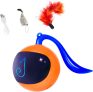Migipaws Cat Toy Bundle: Automatic Moving Ball + Classic Mice & Feather Kitten Toys – 1 N Smart Electric Teaser