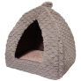 40 Winks Fleece Cat Pyramid – Grey & Pink – 40x40cm