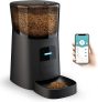 WOPET 6L Auto Cat Feeder, Wi-Fi Smart Pet Feeder, Portion Control, Alarms, Voice Recorder – 15 Meals/Day