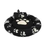 Dream Paws Bed 55x55cm & Blanket 80x80cm Bundle Set Black Fleece – Pawprint